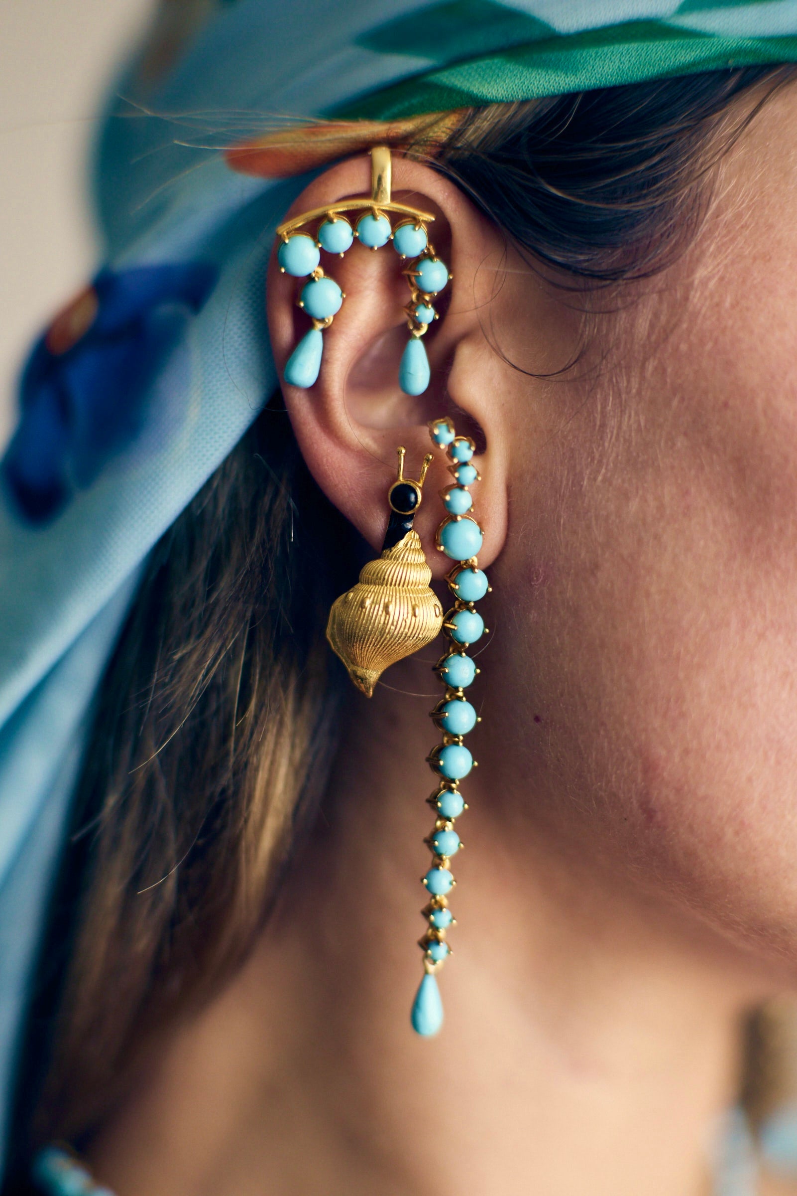 Waves of Blue Ear Cuff