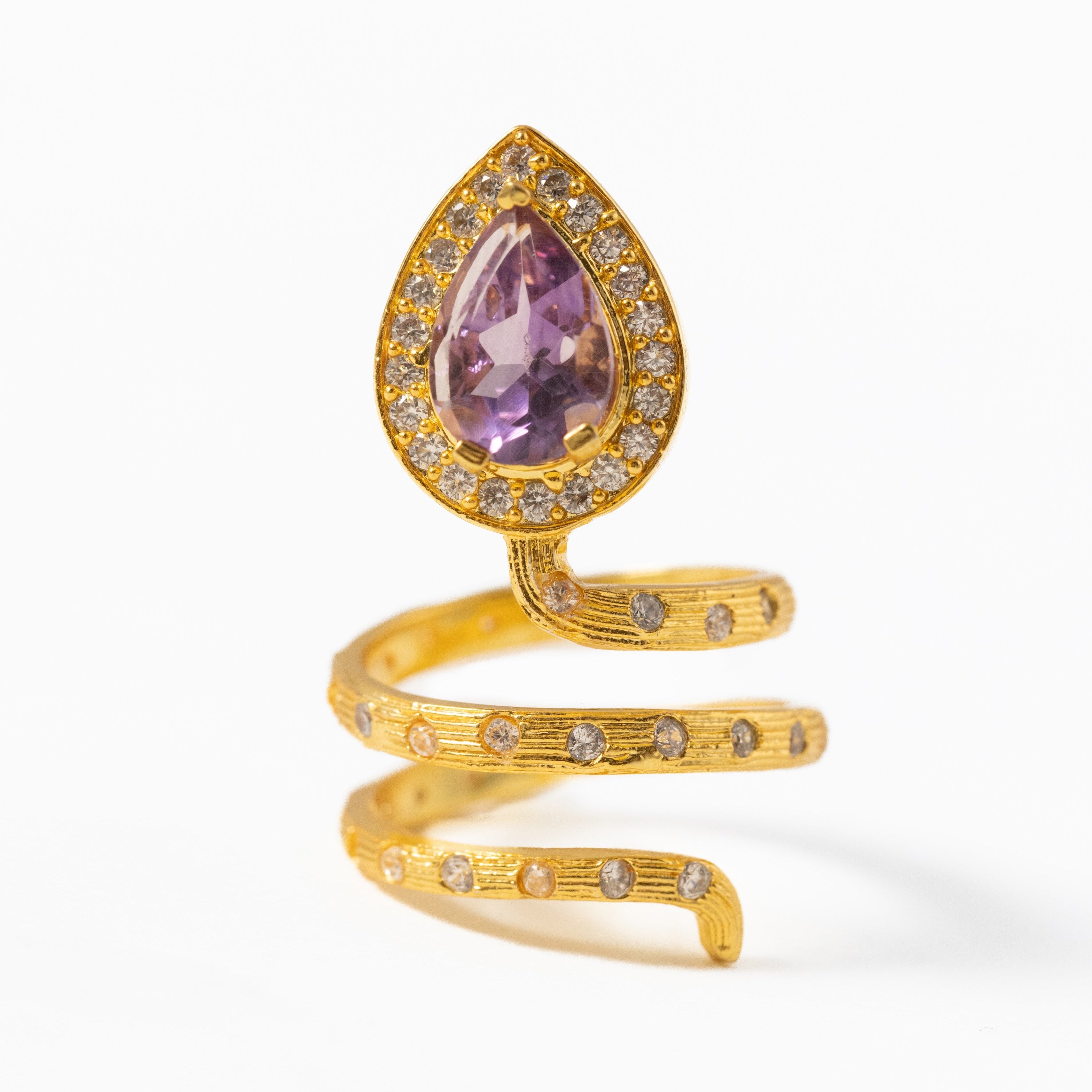 Gilded Coil Birthstone Ring
