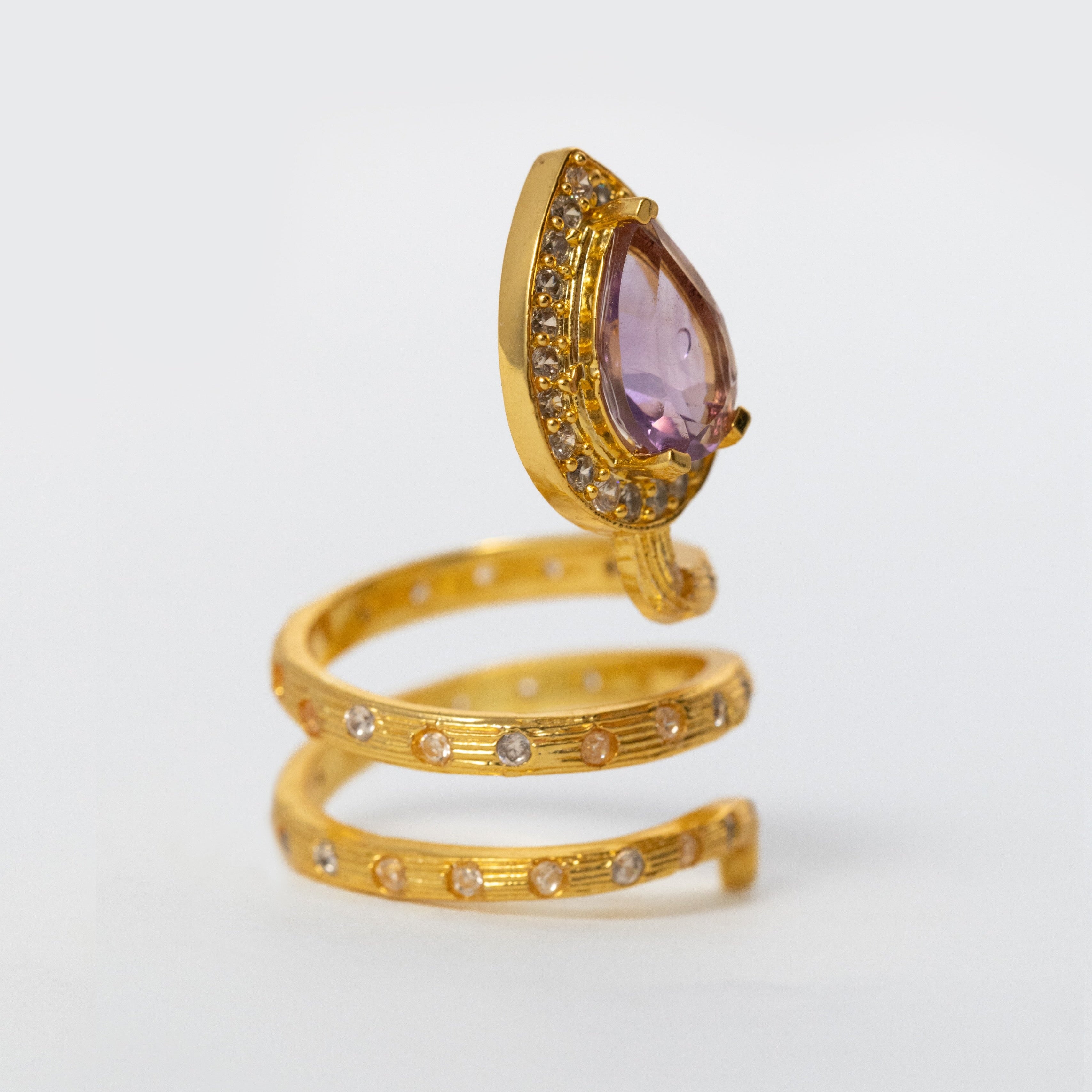 Gilded Coil Birthstone Ring