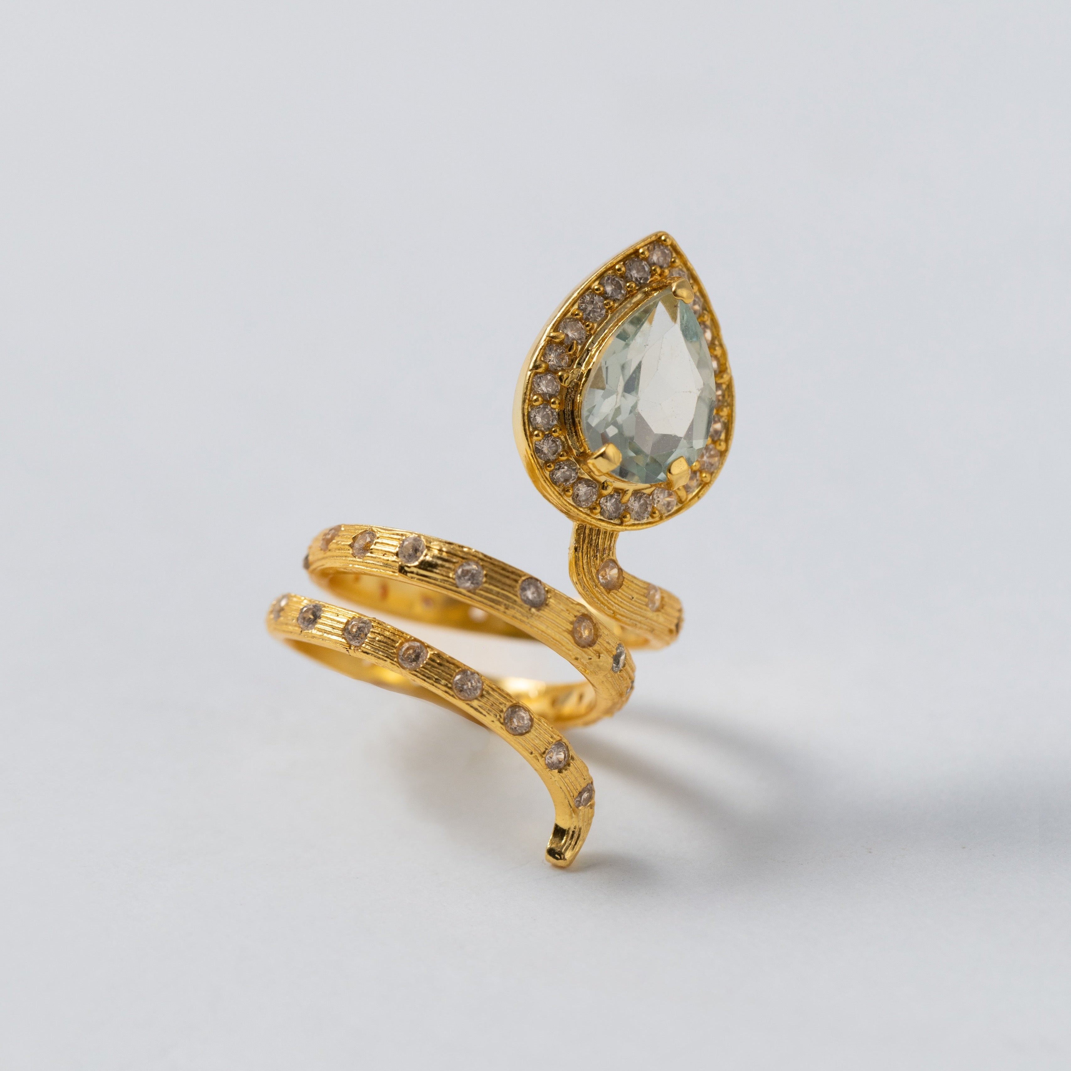 Gilded Coil Birthstone Ring