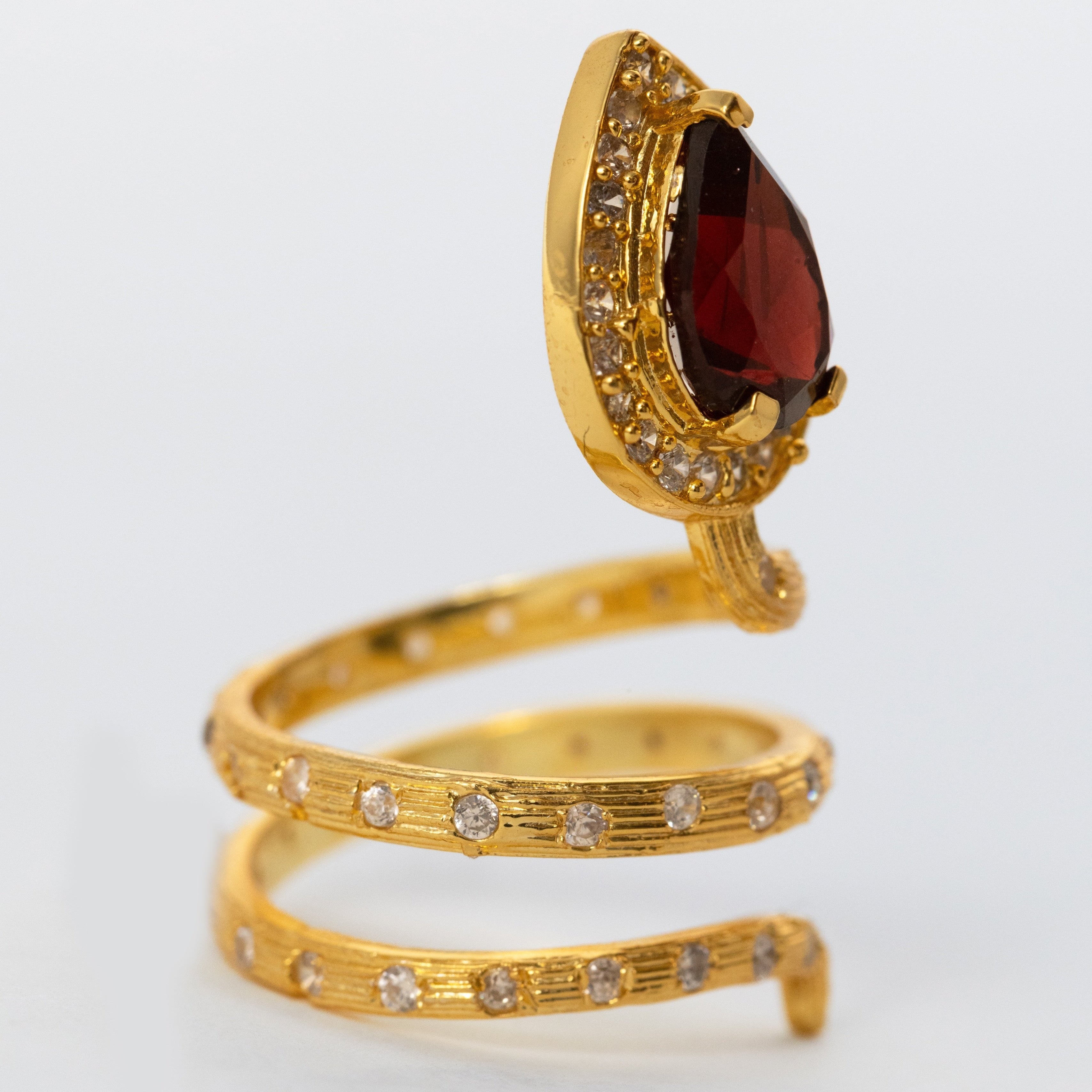 Gilded Coil Birthstone Ring