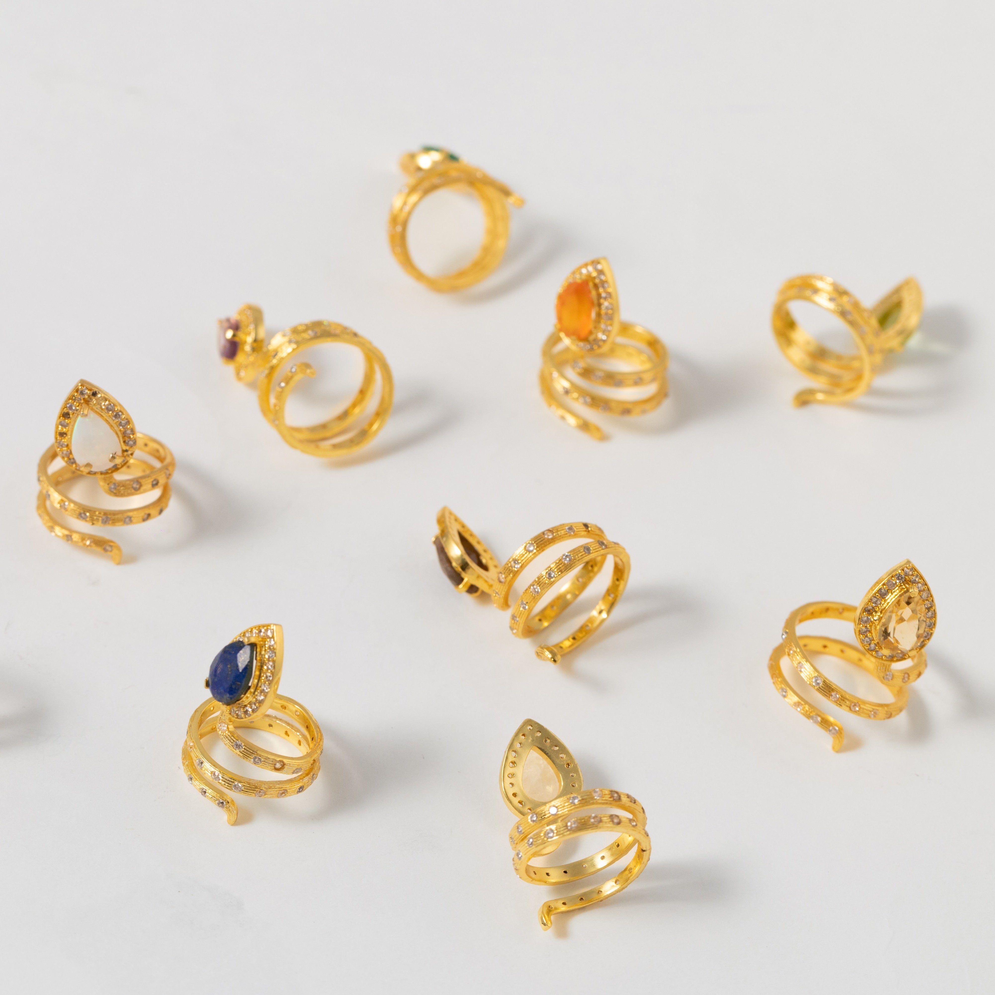 Gilded Coil Birthstone Ring