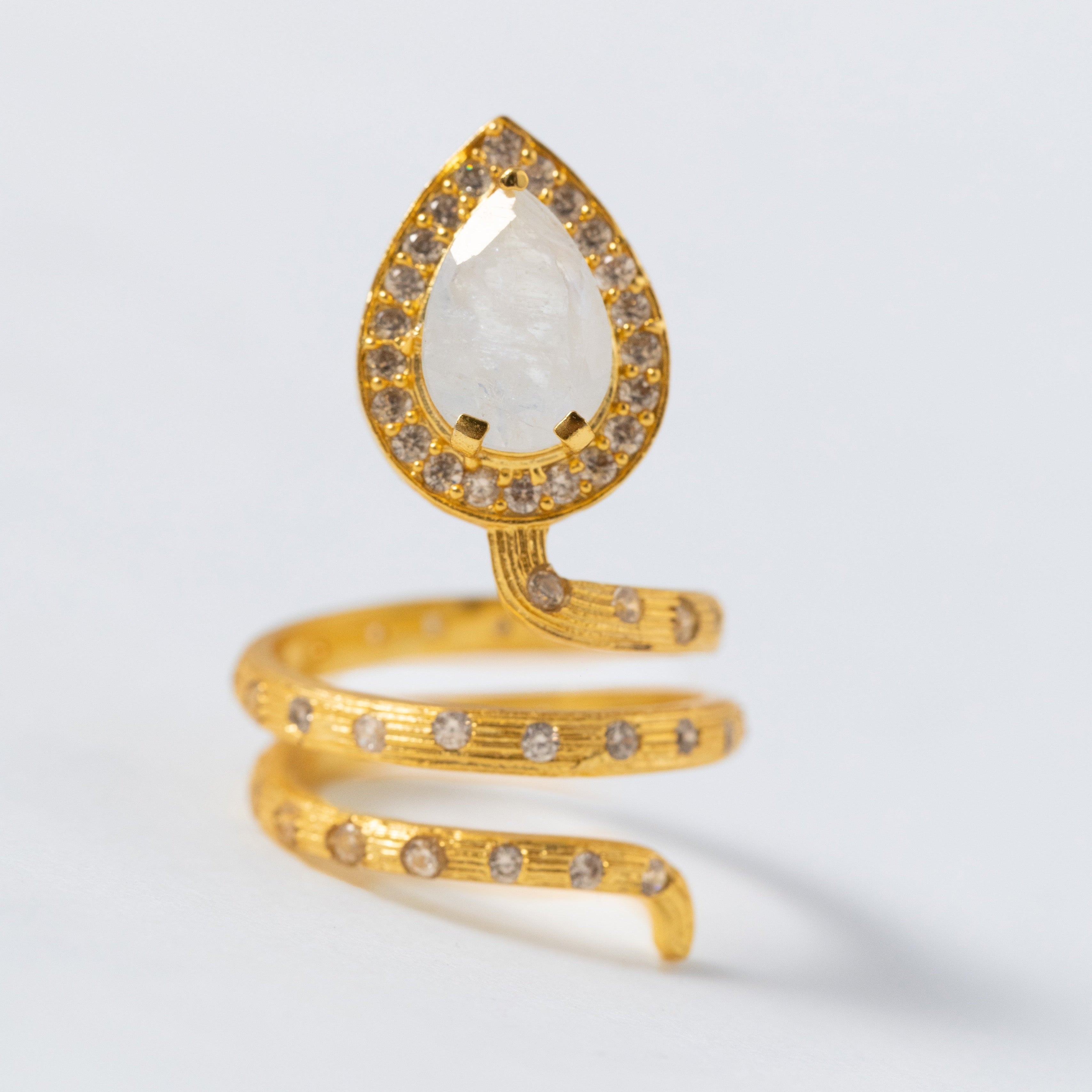 Gilded Coil Birthstone Ring