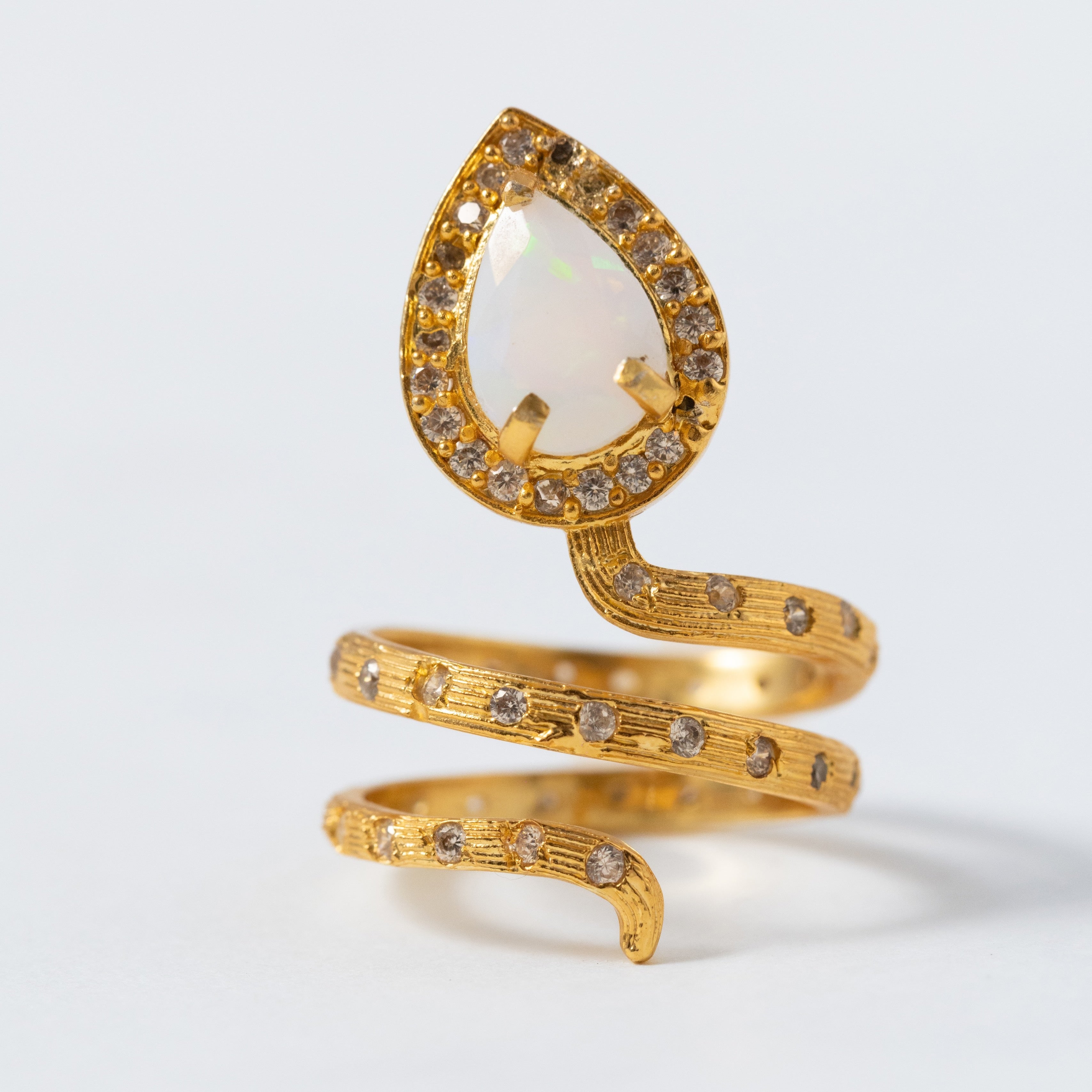Gilded Coil Birthstone Ring