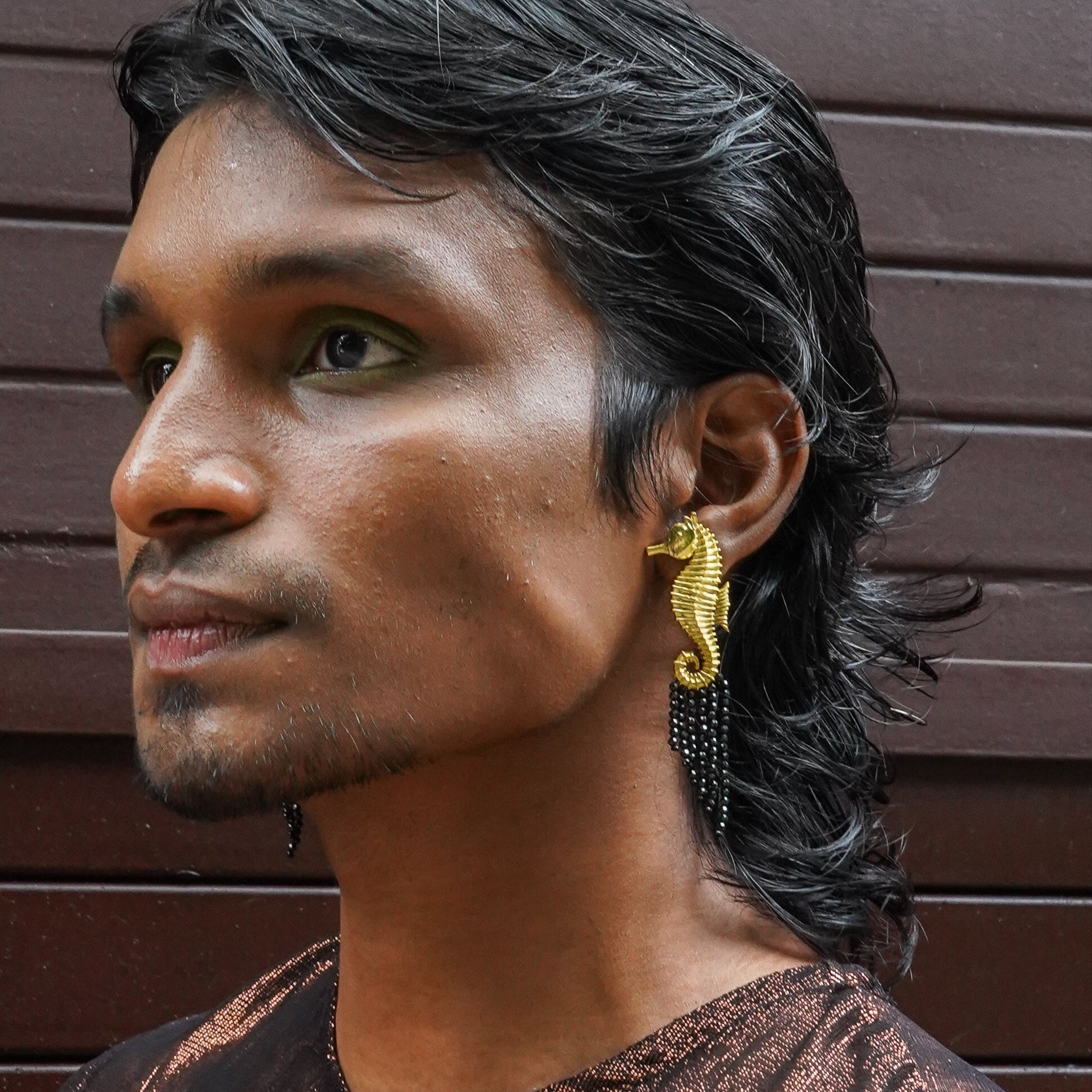 Golden Seahorse Earrings
