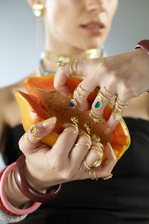 Gilded Coil Birthstone Ring
