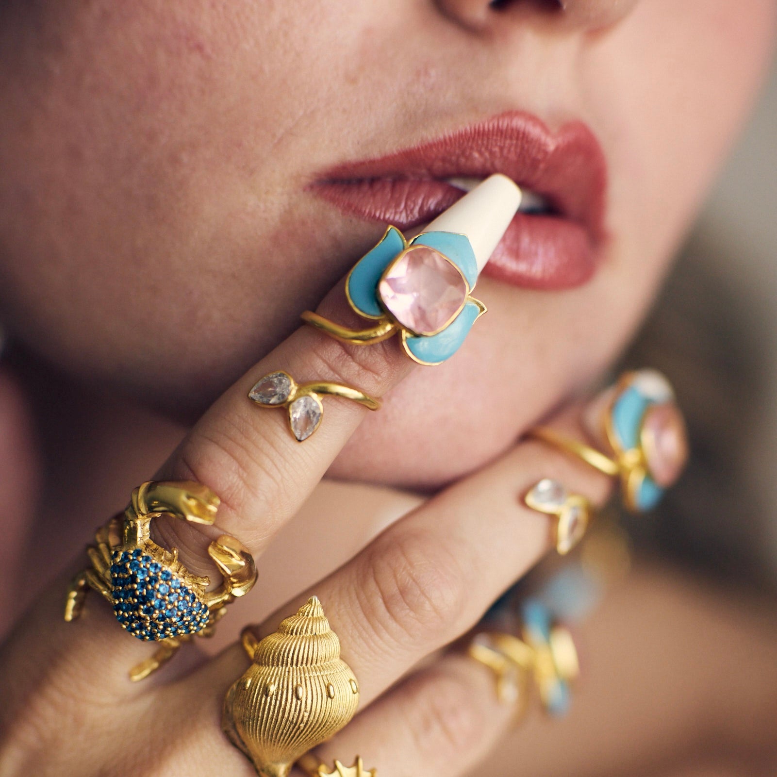 Siren Lotus Nail Ring