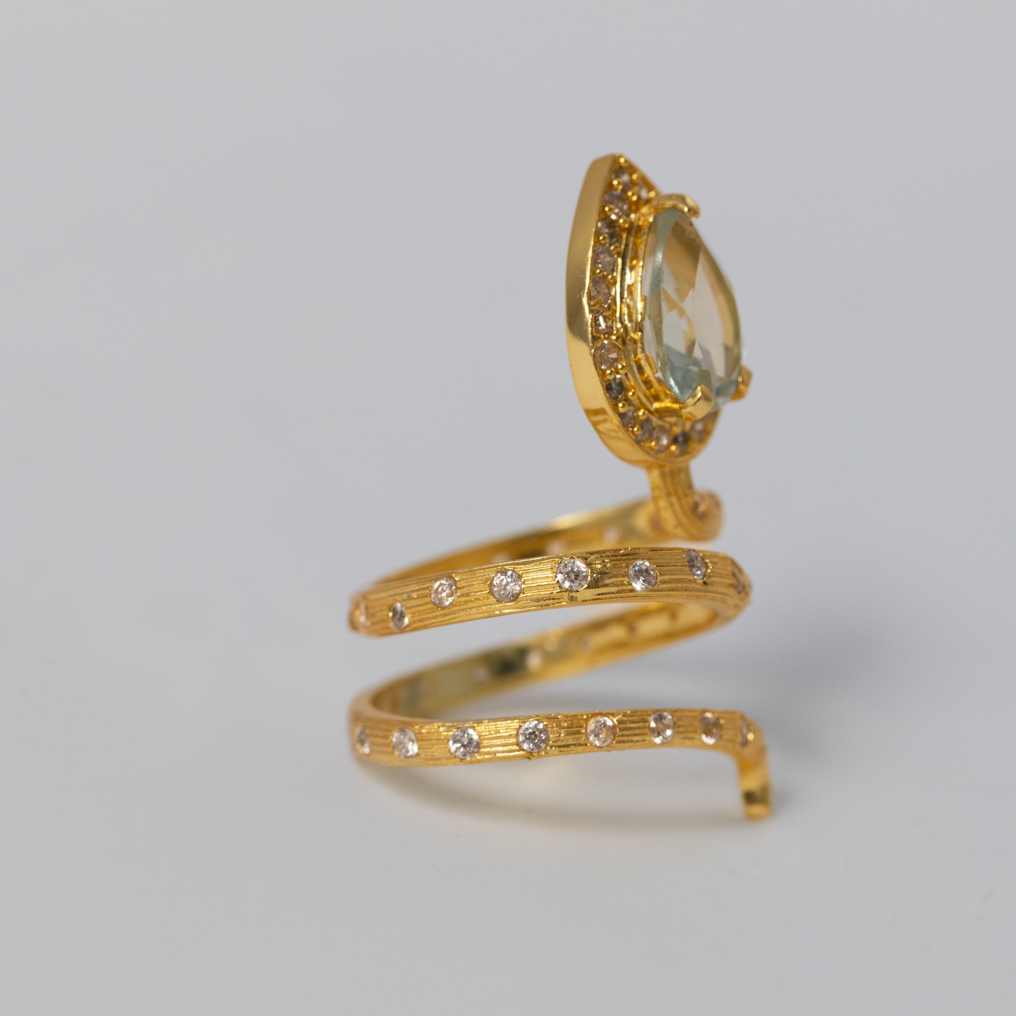 Gilded Coil Birthstone Ring
