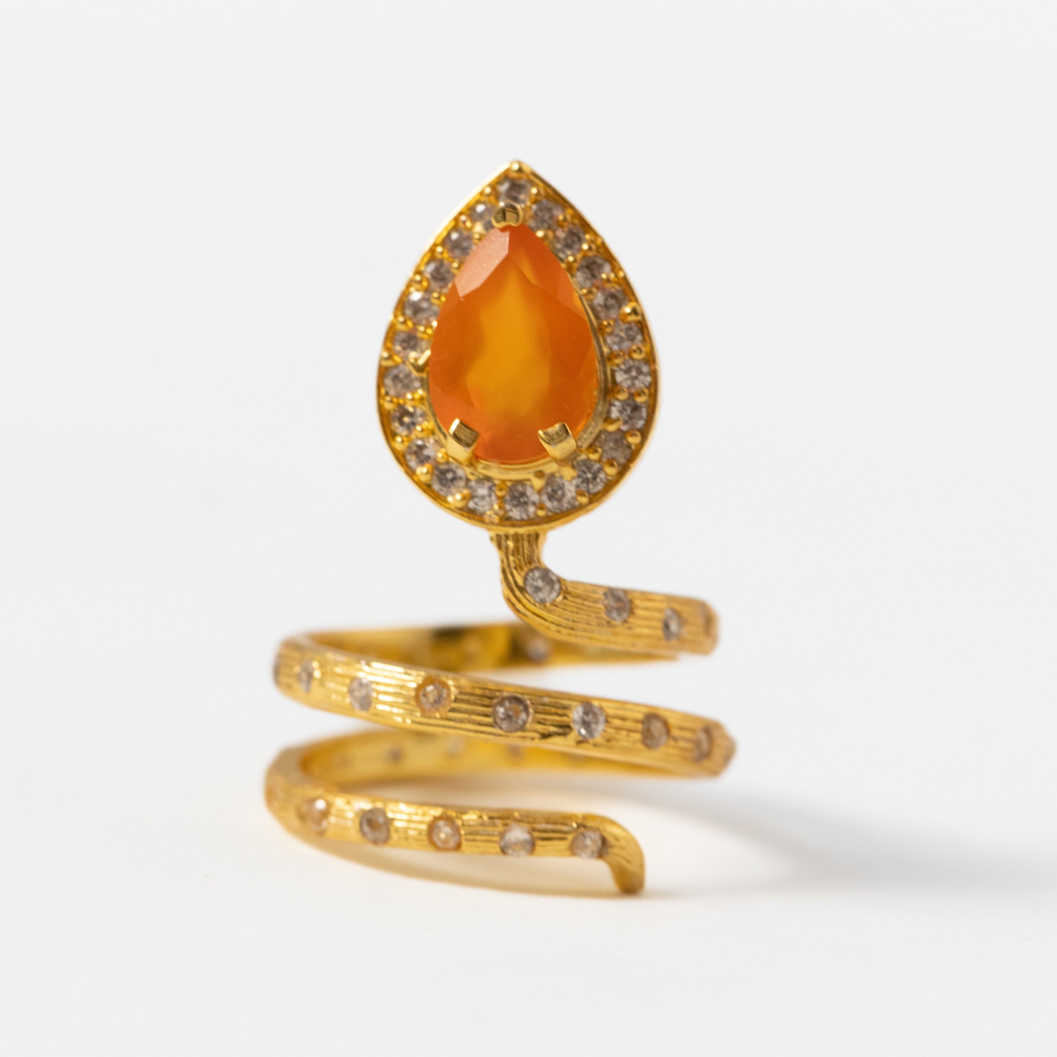 Gilded Coil Birthstone Ring