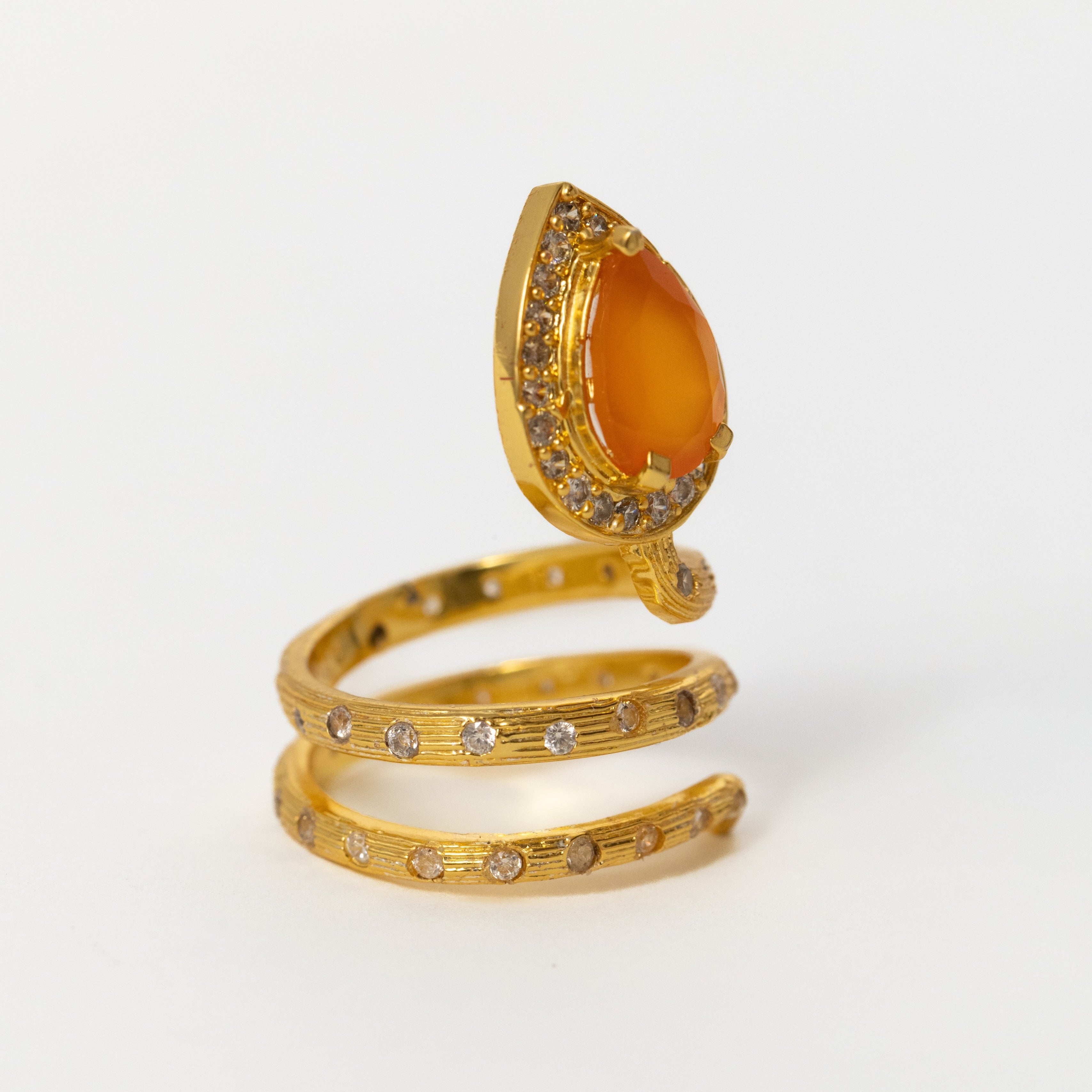 Gilded Coil Birthstone Ring