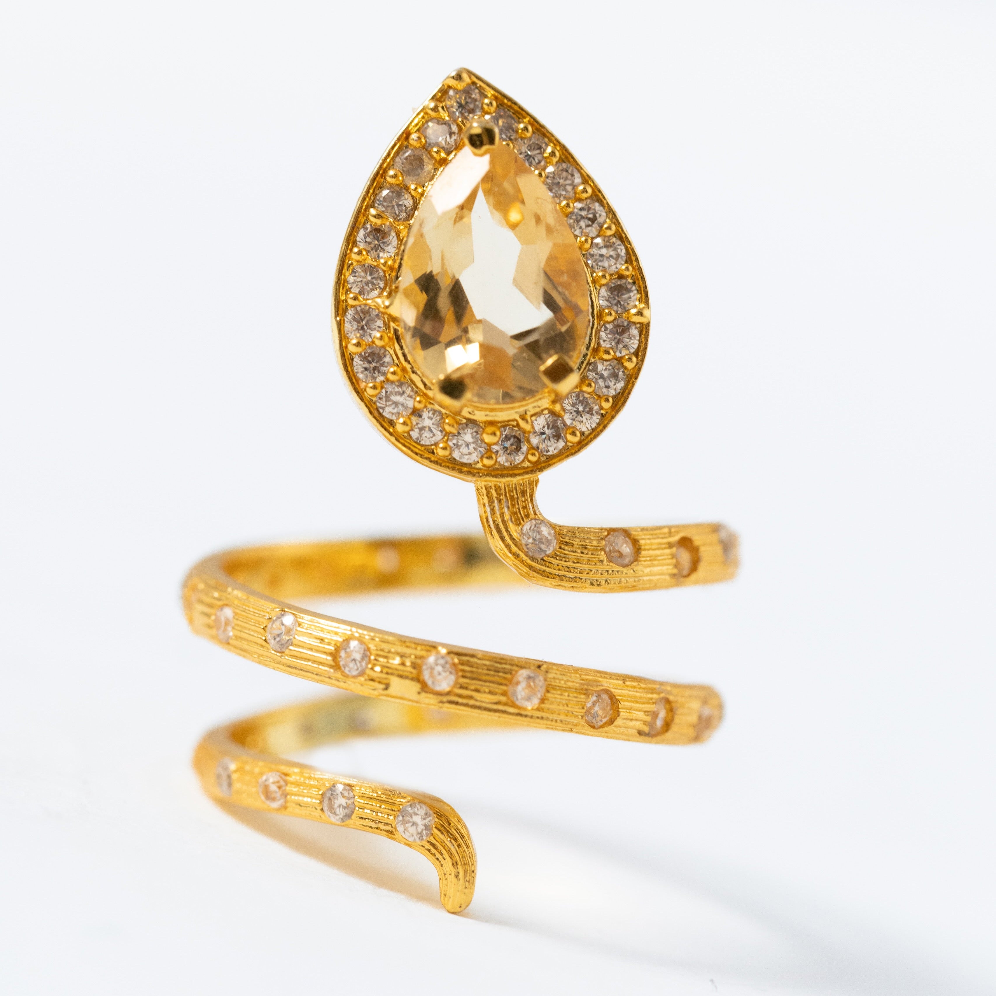 Gilded Coil Birthstone Ring