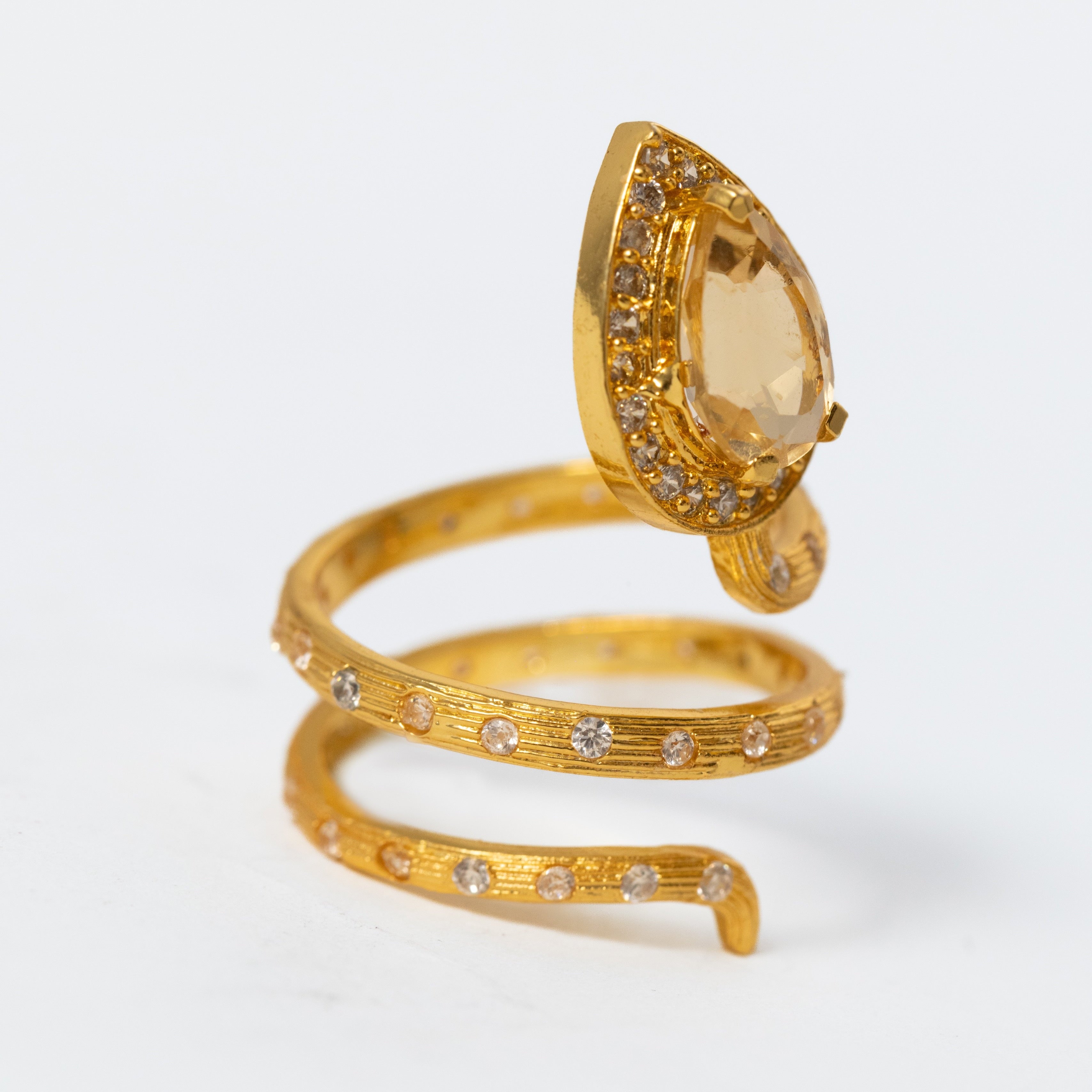 Gilded Coil Birthstone Ring