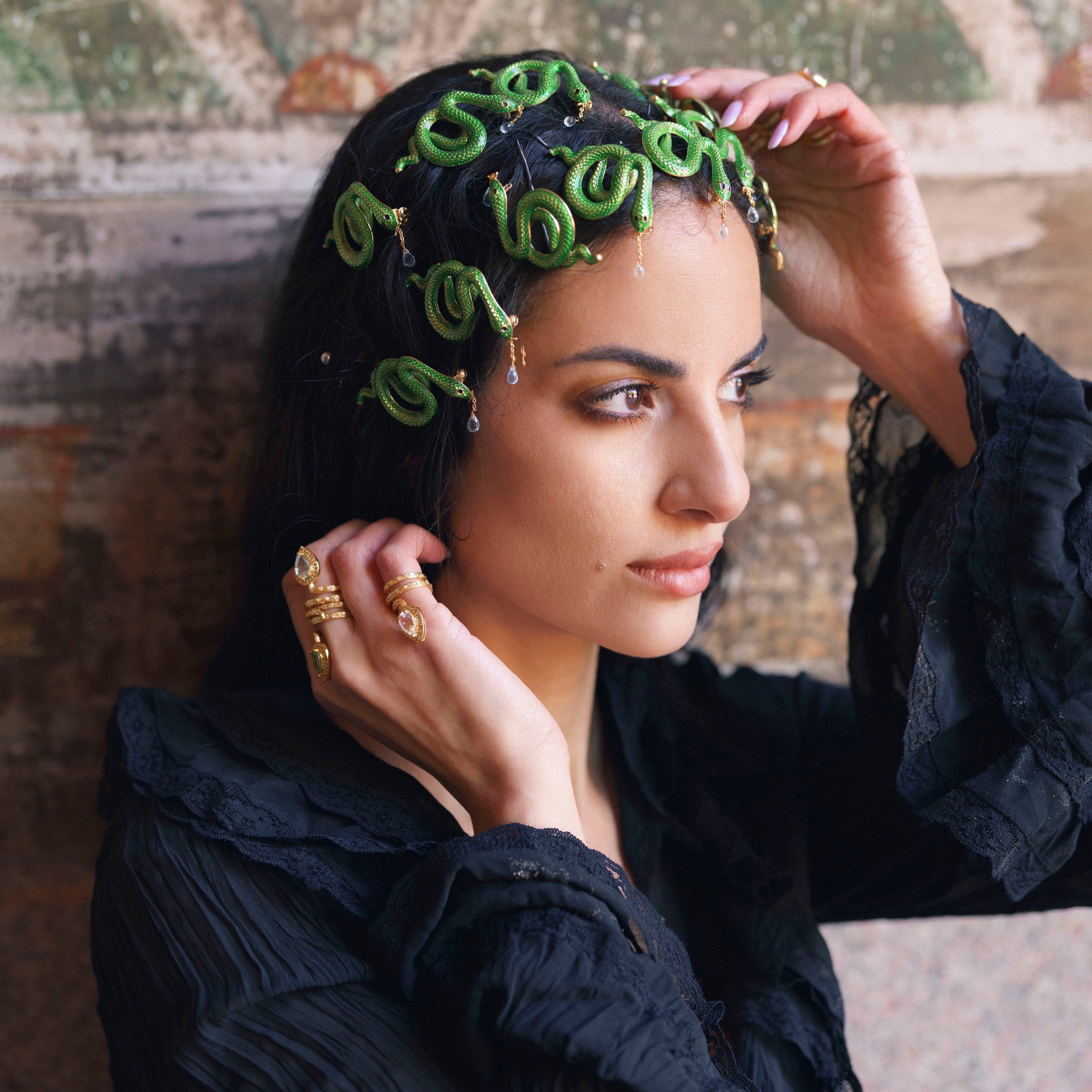 Green snake Brooch