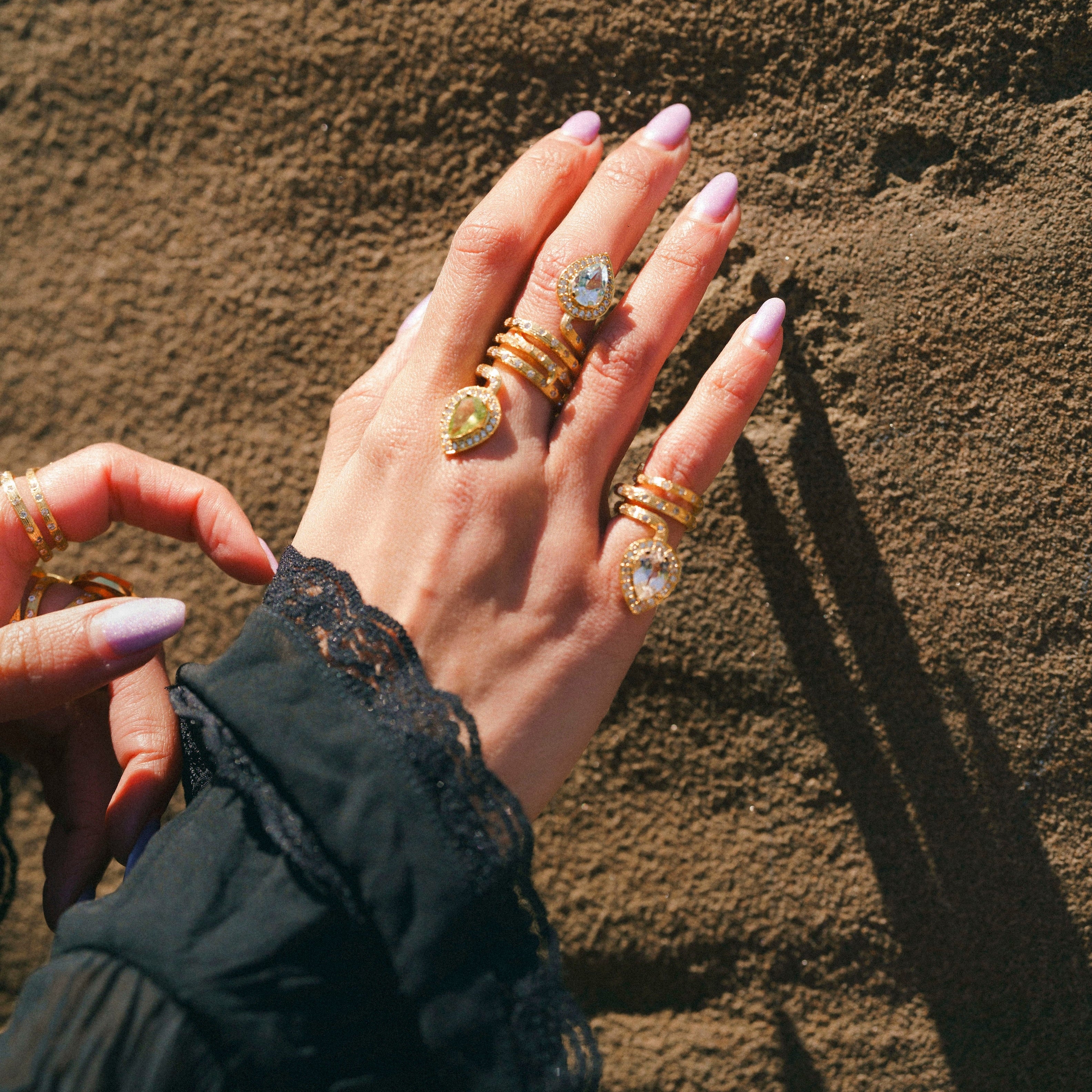Gilded Coil Birthstone Ring