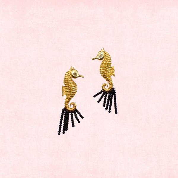 Golden Seahorse Earrings