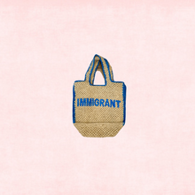 Load image into Gallery viewer, IMMIGRANT Embroidered Raffia Tote