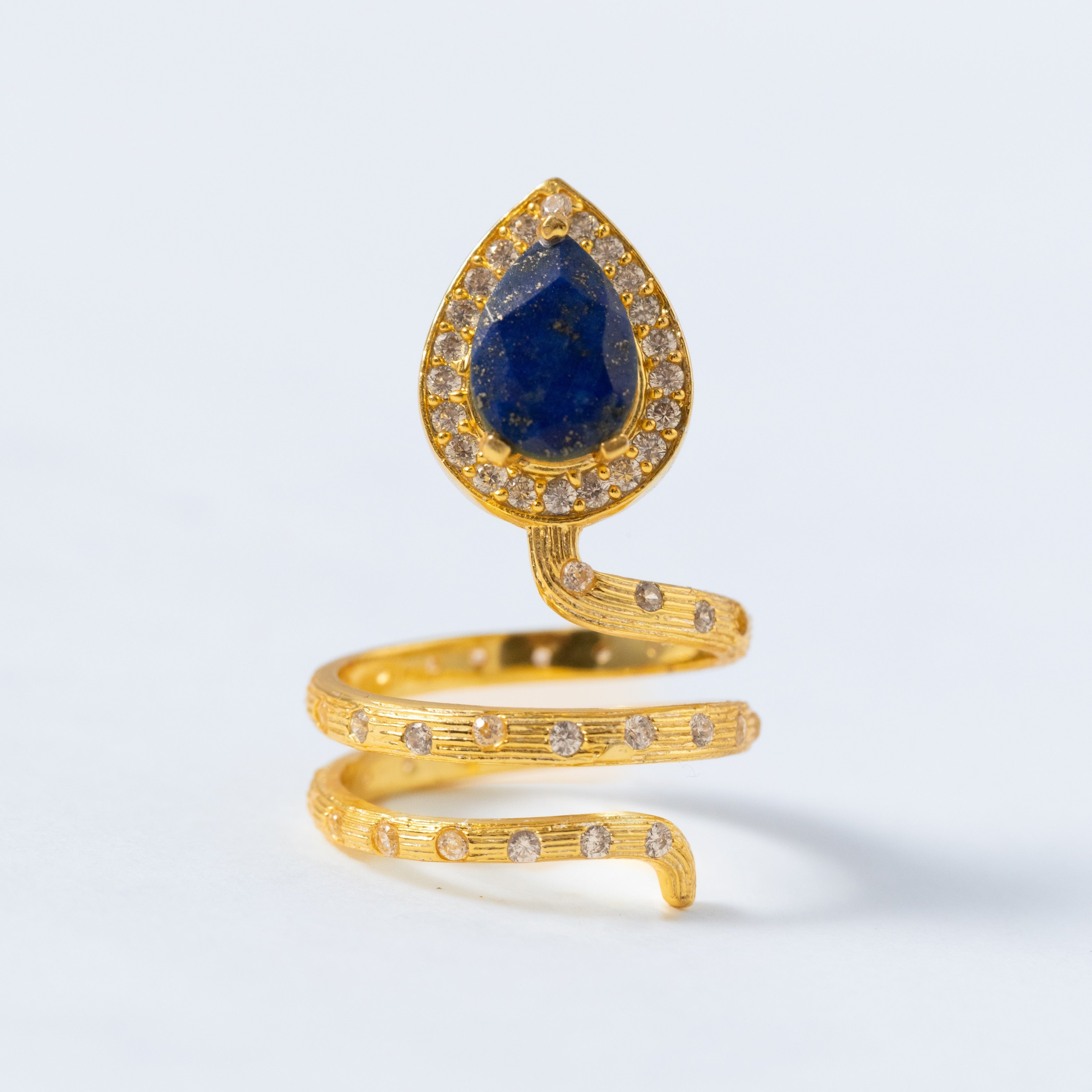 Gilded Coil Birthstone Ring