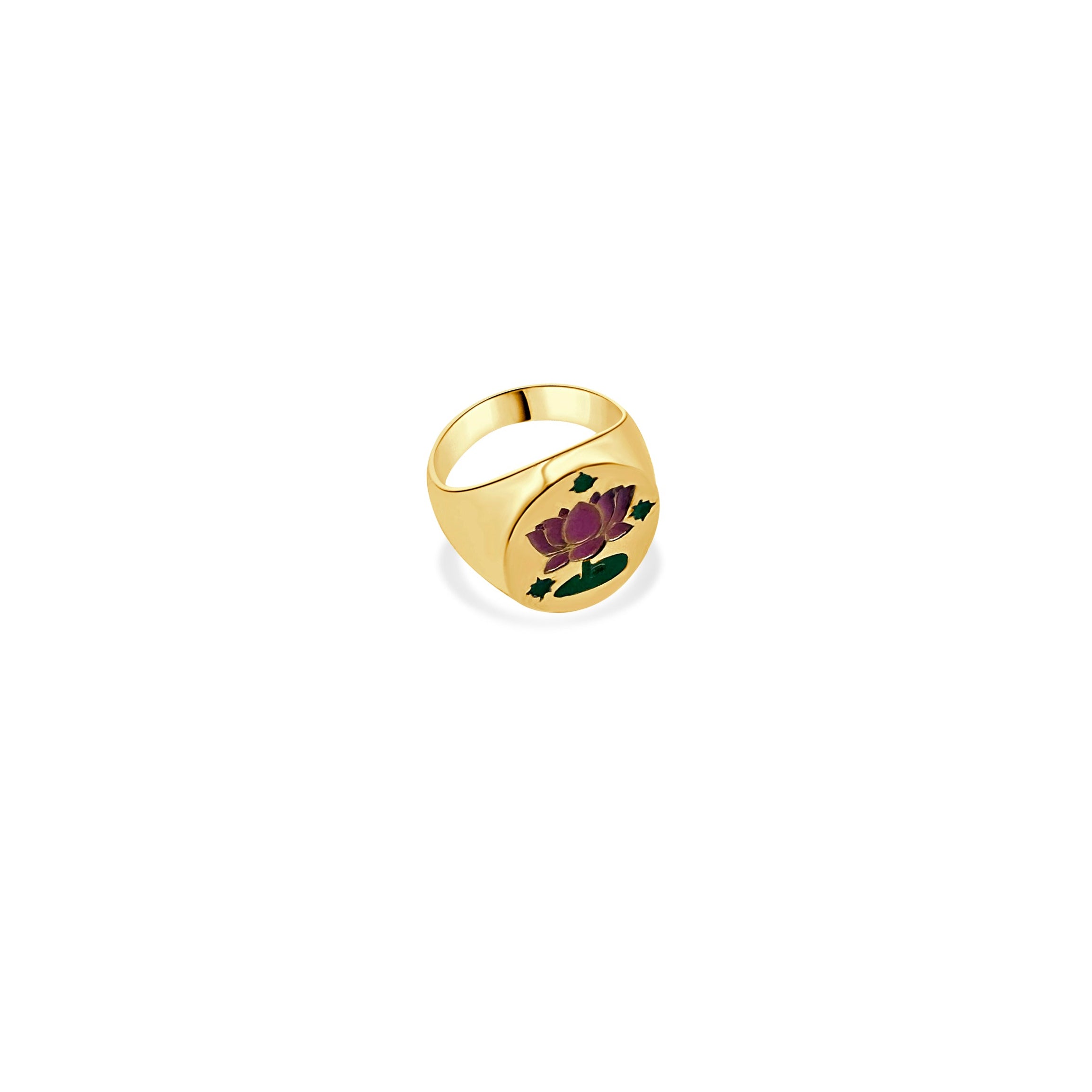 Lotus Enamel Ring