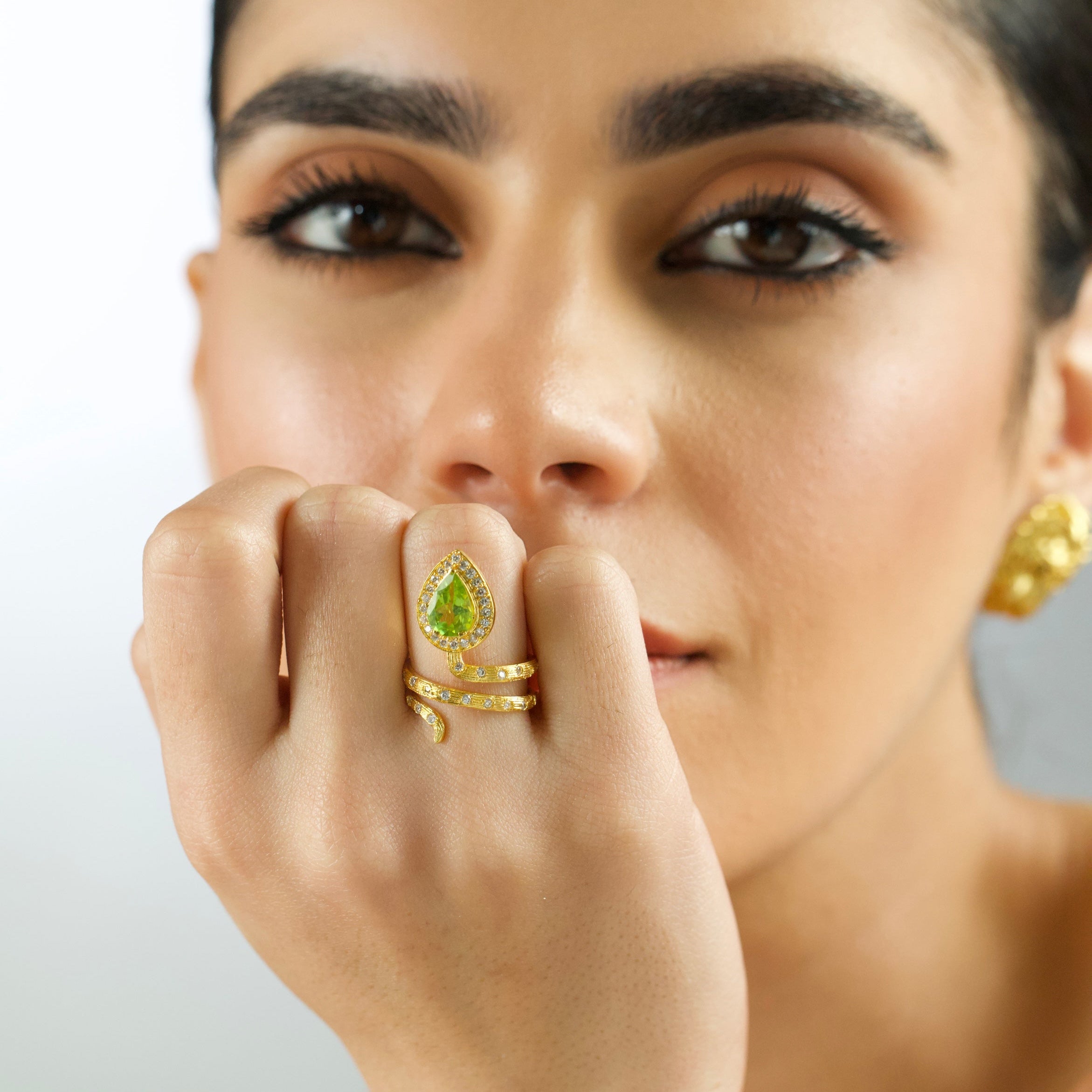Gilded Coil Birthstone Ring