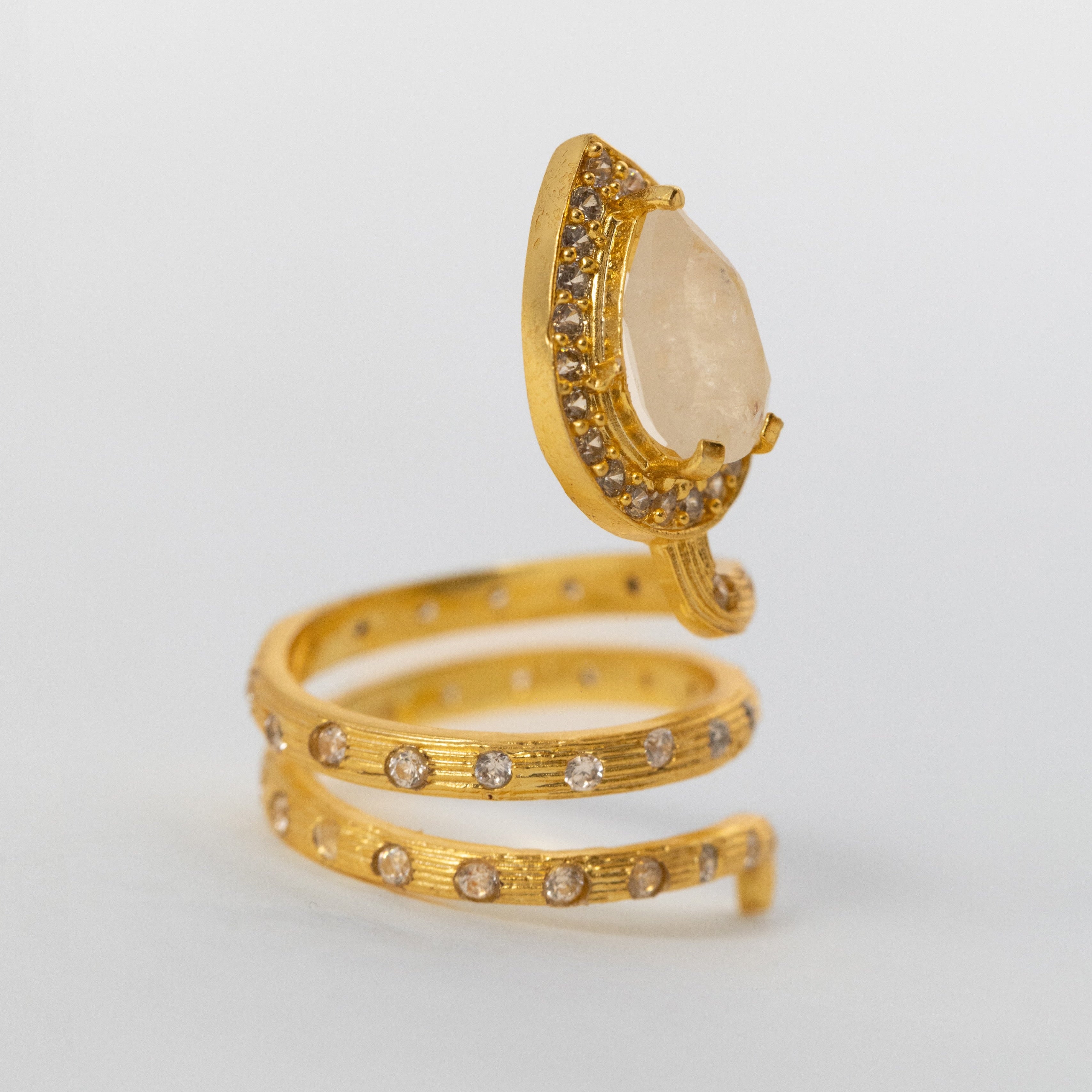 Gilded Coil Birthstone Ring