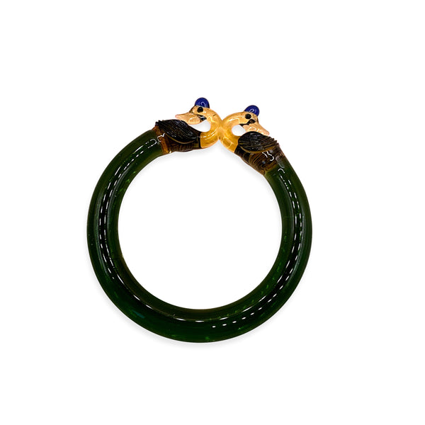 Peacock Glass Bangle