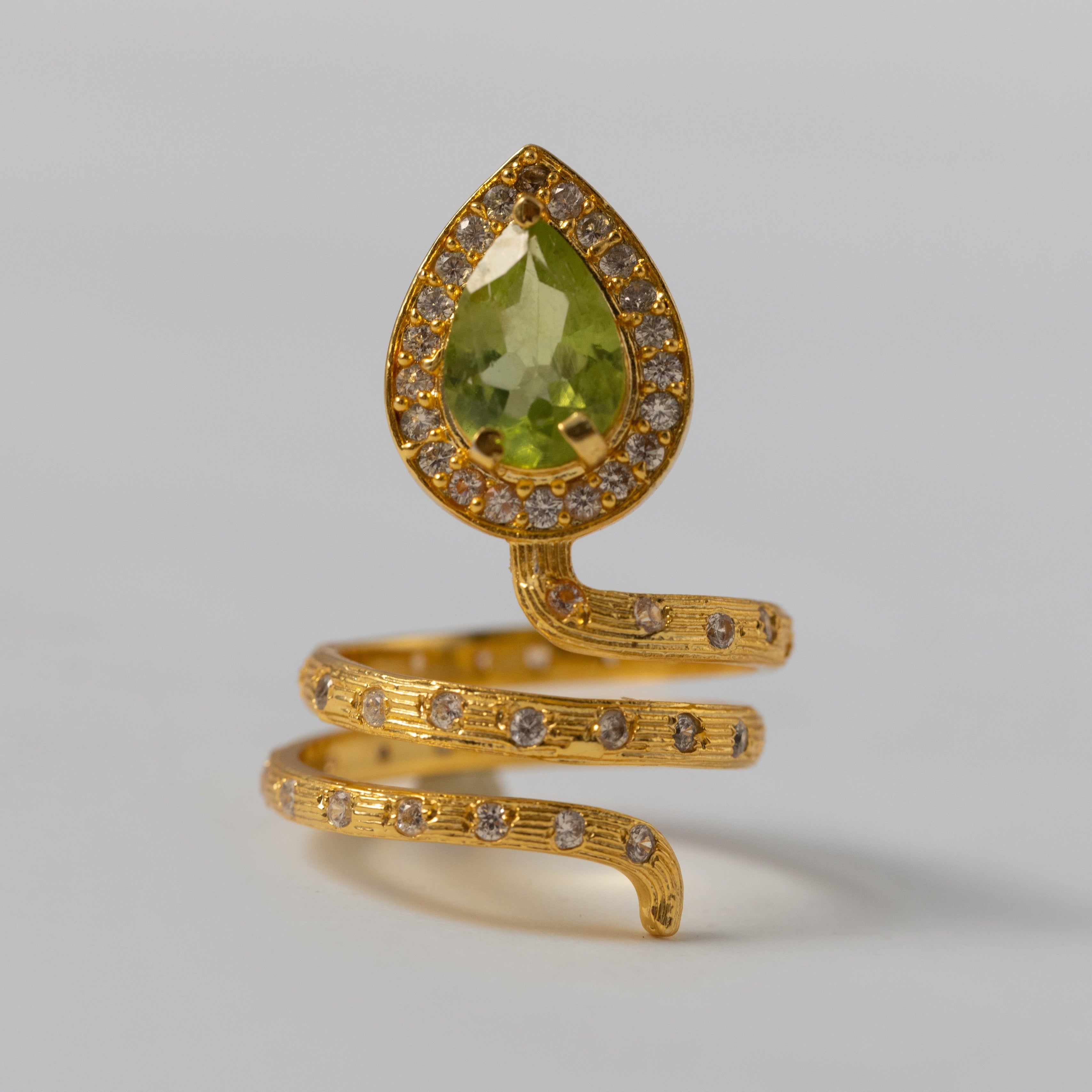 Gilded Coil Birthstone Ring