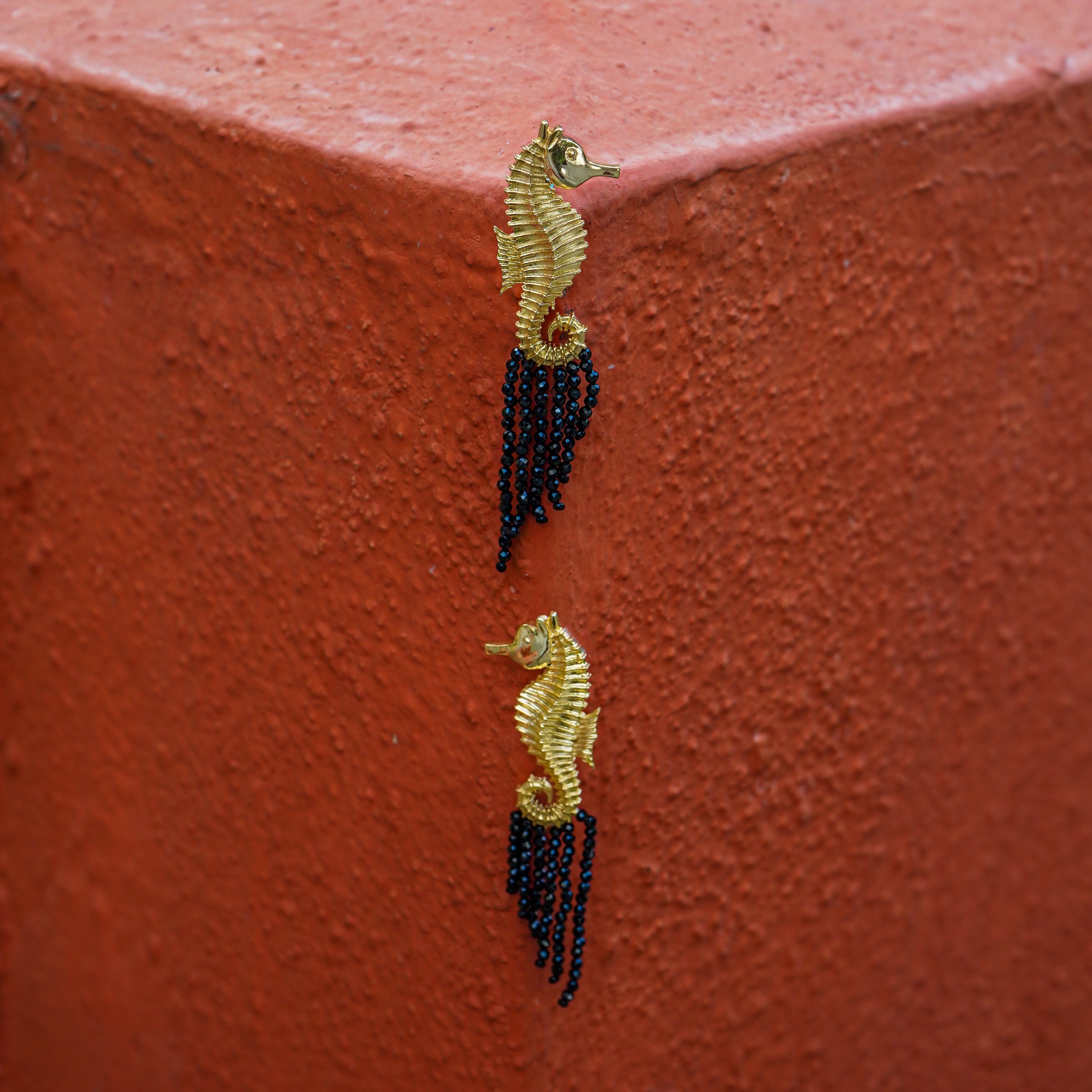 Golden Seahorse Earrings