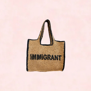 IMMIGRANT Embroidered Raffia Tote