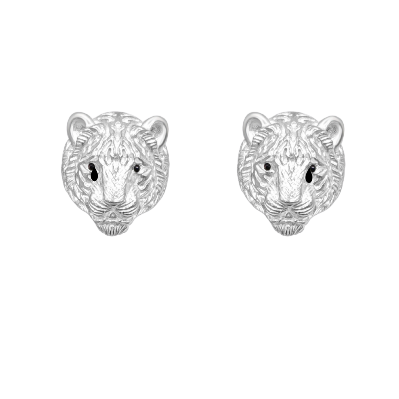 Huli Tiger Silver Earrings