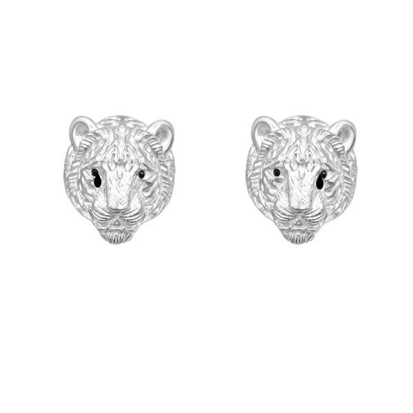 Huli Tiger Silver Earrings