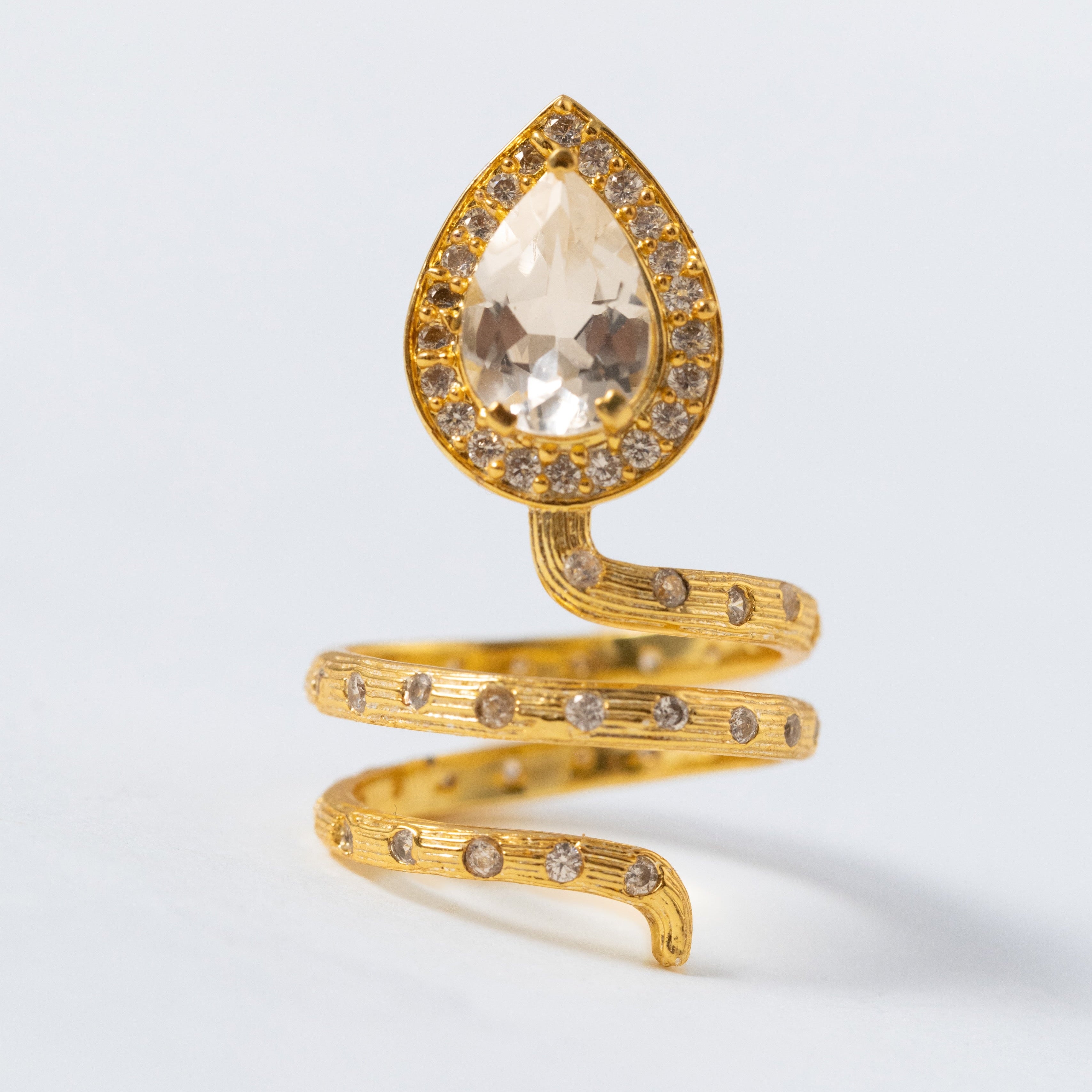 Gilded Coil Birthstone Ring