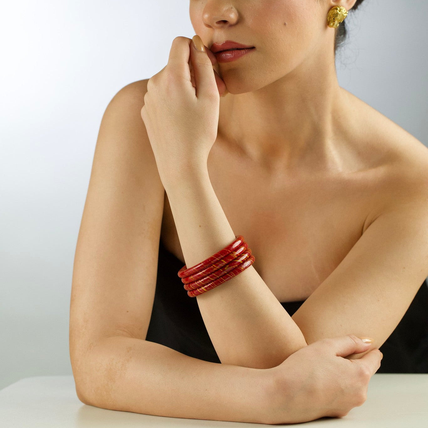 Red & Yellow Lac Bangle