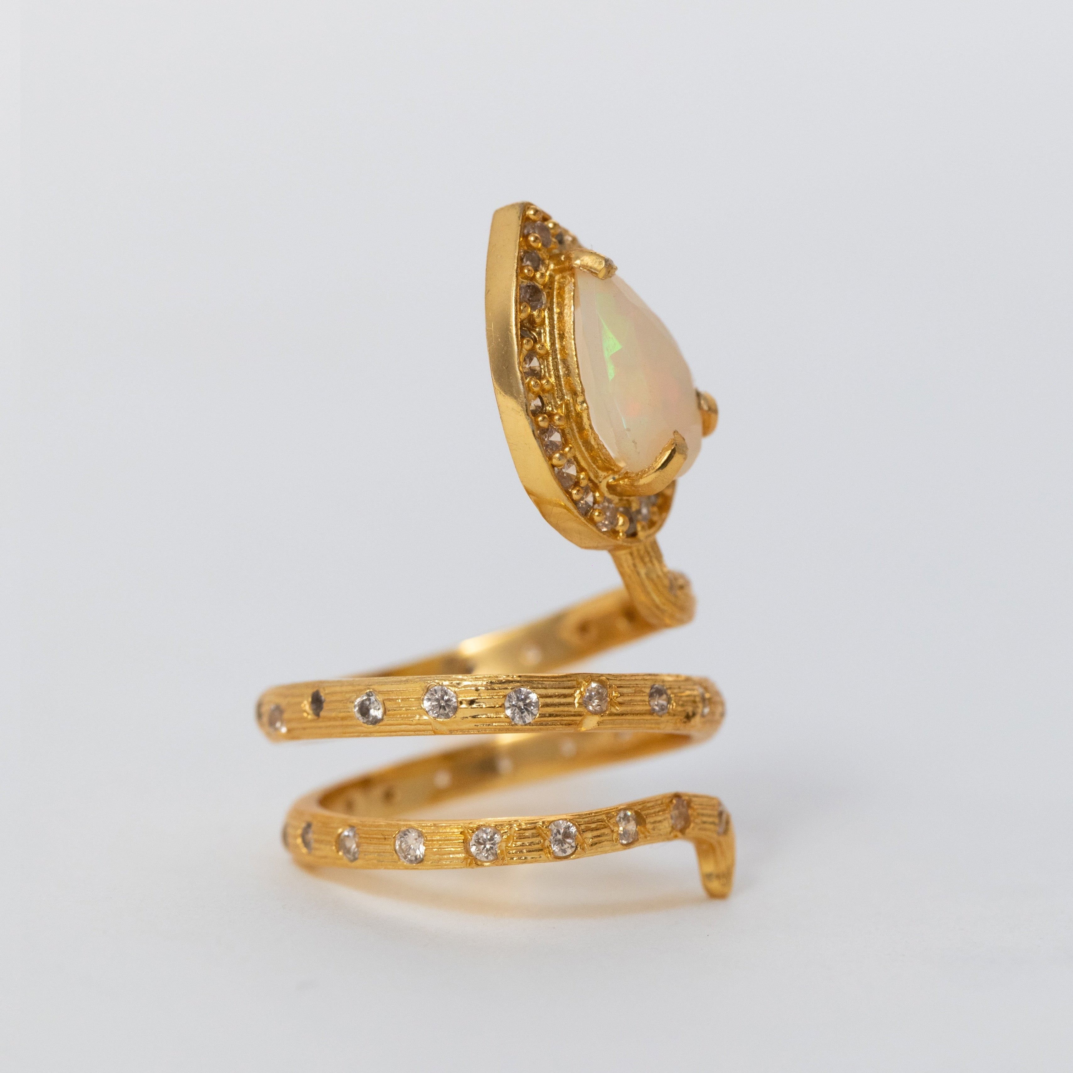 Gilded Coil Birthstone Ring